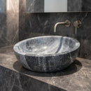 Sirius Gray Marble Vessel Above Vanity Bathroom Sink Polished (D)15" (H)6"
