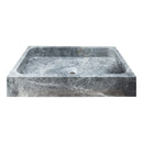 Sirius Gray Marble Rectangular Above Vanity Bathroom Sink (W)15" (L)24" (H)5" front view