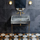 Sirius Gray Marble Rectangular Above Vanity Bathroom Sink (W)15" (L)24" (H)5"
