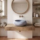 Sirius Silver Marble Natural Stone Vessel Sink (D)15.5" (H)6"