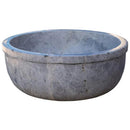 Sirius Silver Marble Round Vessel Sink 16 Inch Polished Grey
