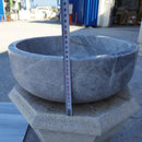 Grey Marble Vessel Bathroom Sink 16 Inch Size Hand Carved Polished