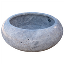 GMSTONE Silver Marble Vessel Sink Round 15.5 Inch Bathroom Sink