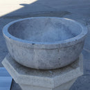 Sirius Silver Marble Natural Stone Above Vanity or Drop-in Bathroom Sink (D)16" (H)6" front view