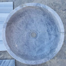 Natural Stone Sirius Silver Marble Above Vanity Bathroom Vessel Sink (D)16" (H)6" top view