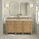 James Martin Lorelai 60" Double Bathroom Vanity, Light Natural Oak