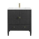 James Martin Myrrin 30" Single Bathroom Vanity, Carbon Oak