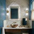 Sky Blue Rock Face 1x2 Marble Mosaics 12 5/8x12 5/8