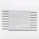 Silver Sky Fine Textured Plank Marble Tiles 1 9/16x18