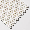 Snow White Tumbled Penny Round Marble Mosaics 11 1/4x11 3/4