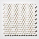 Snow White Tumbled Penny Round Marble Mosaics 11 1/4x11 3/4