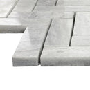 Solto White 1"x3" Herringbone on 12" x 12" Mesh Marble Mosaic Tile