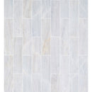 solto white marble 6x24 honed MTSWH6x24 27 tiles top view grouted