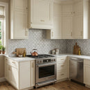 Solto White Marble Laguna on 12" x 12" Mesh Mosaic Tile
