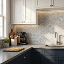 Solto White Marble Laguna on 12" x 12" Mesh Mosaic Tile