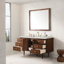 James Martin Amberly 60" Dual Mount Single Bathroom Vanity, Mid-Century Walnut