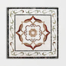 Square Aluminum Backed Multi Finish August Green Marble Medallions 36