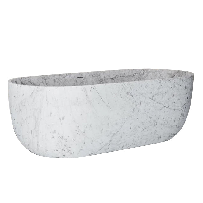 statuario white marble bathtub polished W67xL32xH20 product shot