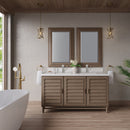 James Martin Portland 60" Double Bathroom Vanity, Whitewashed Walnut
