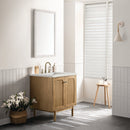 James Martin Laurent 30" Dual Mount Single Bathroom Vanity, Light Natural Oak