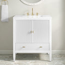 James Martin Myrrin 30" Single Bathroom Vanity, Bright White