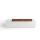 Tapered Bench with Wooden Planks - White GFRC Concrete Bench