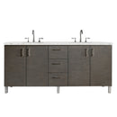 James Martin Metropolitan 72" Dual Mount Double Bathroom Vanity, Silver Oak