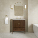 James Martin Myrrin 30" Single Bathroom Vanity, Mid-Century Walnut