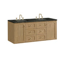 James Martin Laurent 60" Dual Mount Double Bathroom Vanity, Light Natural Oak
