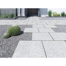 terrazo glacier porcelain pavers 24x24in matte floor tile LPAVNTERGLA2424 installed outside of entrance of a house