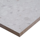 terrazo glacier porcelain pavers 24x24in matte floor tile LPAVNTERGLA2424 one profile view