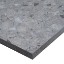 terrazo gris porcelain pavers 24x24in matte floor tile LPAVNTERGRI2424 one tile profile view