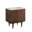 James Martin Amberly 30" Dual Mount Single Bathroom Vanity, Mid-Century Walnut