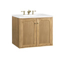 James Martin Laurent 30" Dual Mount Single Bathroom Vanity, Light Natural Oak