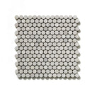 Thala Gray Tumbled Penny Round Limestone Mosaics 11 1/4x11 3/4
