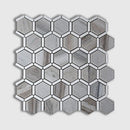 Thassos, Silver Sky Polished Favo Marble Mosaics 12 1/4x11 3/4