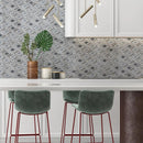 Thassos, Silver Sky Polished Stella Marble Mosaics 9 25/64x7 3/4