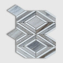 Thassos, Silver Sky Polished Stella Marble Mosaics 9 25/64x7 3/4