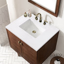 James Martin Amberly 30" Dual Mount Single Bathroom Vanity, Mid-Century Walnut