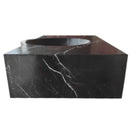 Black Marble Wall Mount Bathroom Sink 17 X 30 Floating Handcrafted Rectangular