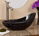 toros black marble asymmetric over counter vessel sink YEDSIM07 W14 L22 H8 bathroom view