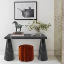Black Marble Designer Console Table - Polished Cone Shape Legs
