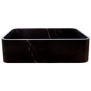 Toros Black Marble Above Vanity Rectangular Bathroom Sink Polished (W)13.5" (L)21.5" (H)6" front view