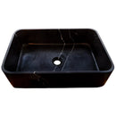 Toros Black Marble Above Vanity Rectangular Bathroom Sink Polished (W)13.5" (L)21.5" (H)6" top angle view
