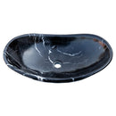Toros Black Marble Above Vanity Gondola Design Bathroom Sink Polished (W)14" (L)24" (H)7"  top view product shot