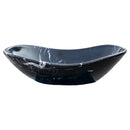 Toros Black Marble Above Vanity Gondola Design Bathroom Sink Polished (W)14" (L)24" (H)7"  side view product shot