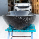 Black Turkish Marble Handcrafted Vessel Bathroom Sink Above Counter Vanity