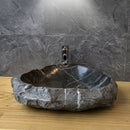 Toros Black Marble Natural Stone Vessel Sink (W)31" (L)23" (H)6"