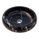 Toros Turkish Black Marble Polished Round Vessel Sink 16x5