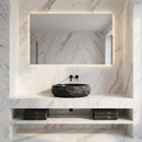 Toros Black Rustic Marble Above Vanity Bathroom Oval Sink (W)14" (L)17" (H)6"